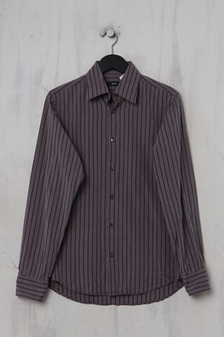 BOSS Black Button Up Shirt in S in Purple: front