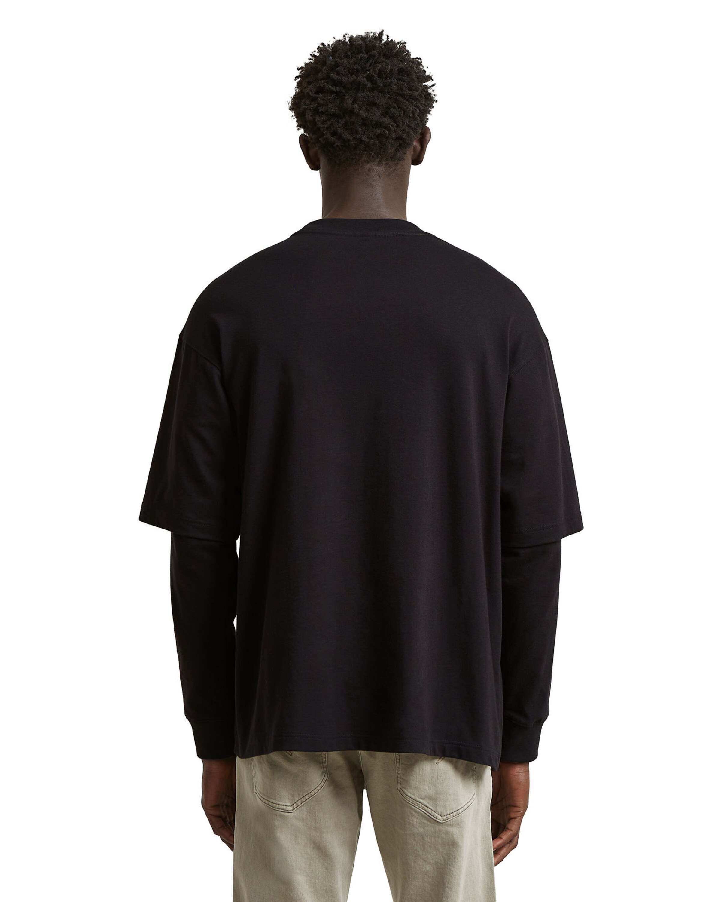 G-STAR T-Shirt - 'Double Sleeve Loose' in Schwarz