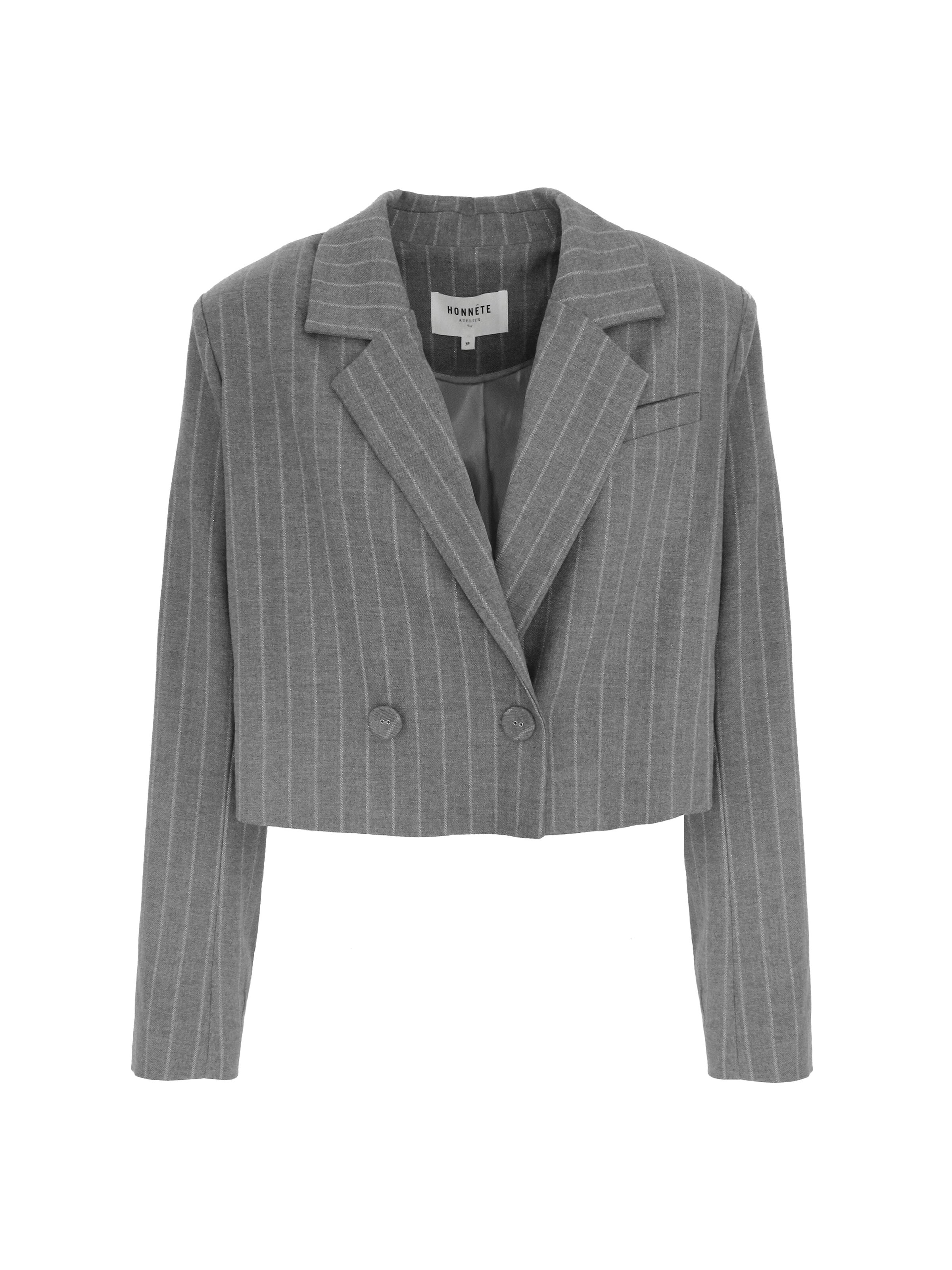 Blazer 'Fleur' Honnête Atelier en gris : devant