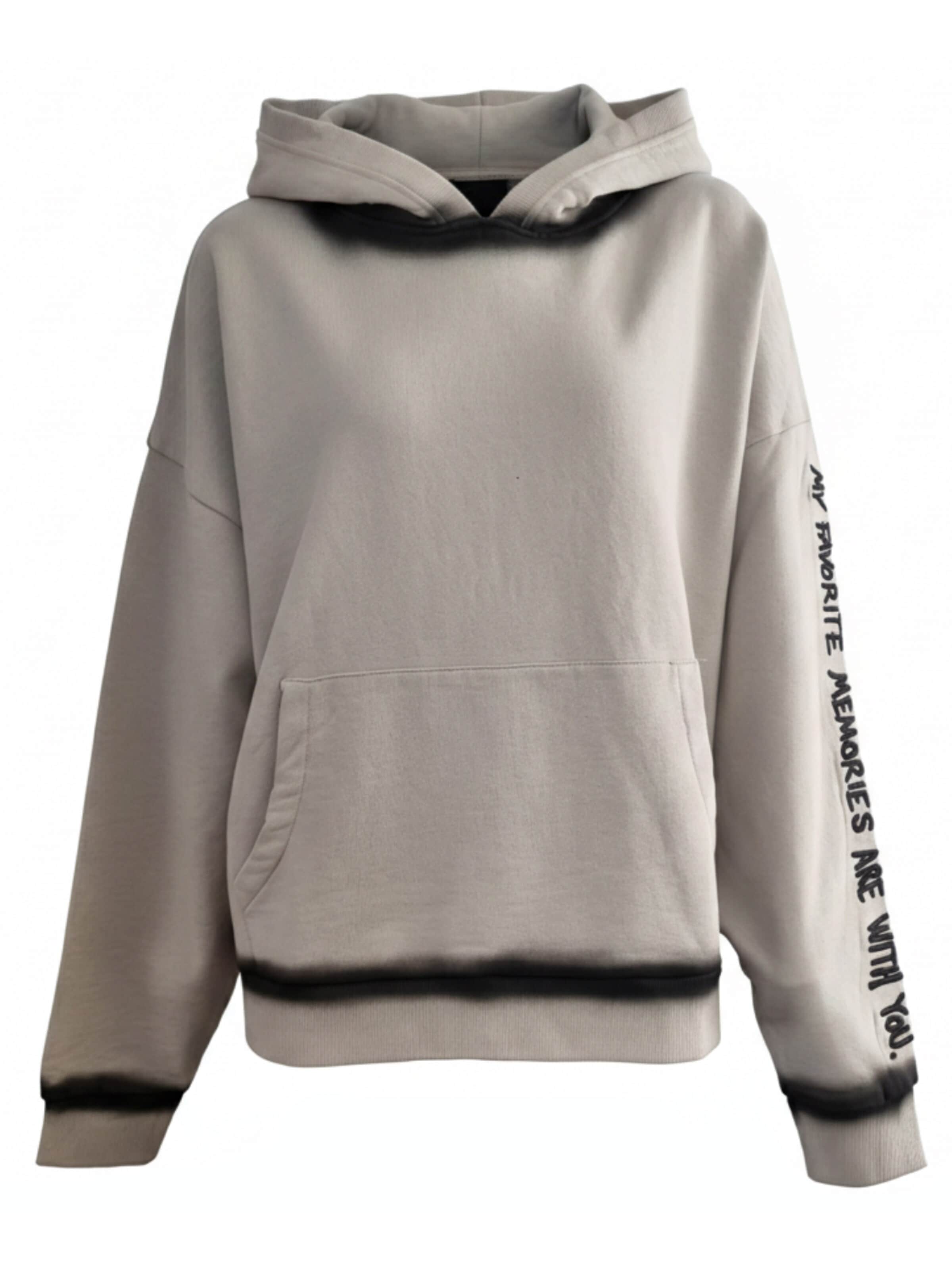 LIKS. Munich Sweatshirt 'Hoodie mit Stickerei Memories' in Beige: voorkant