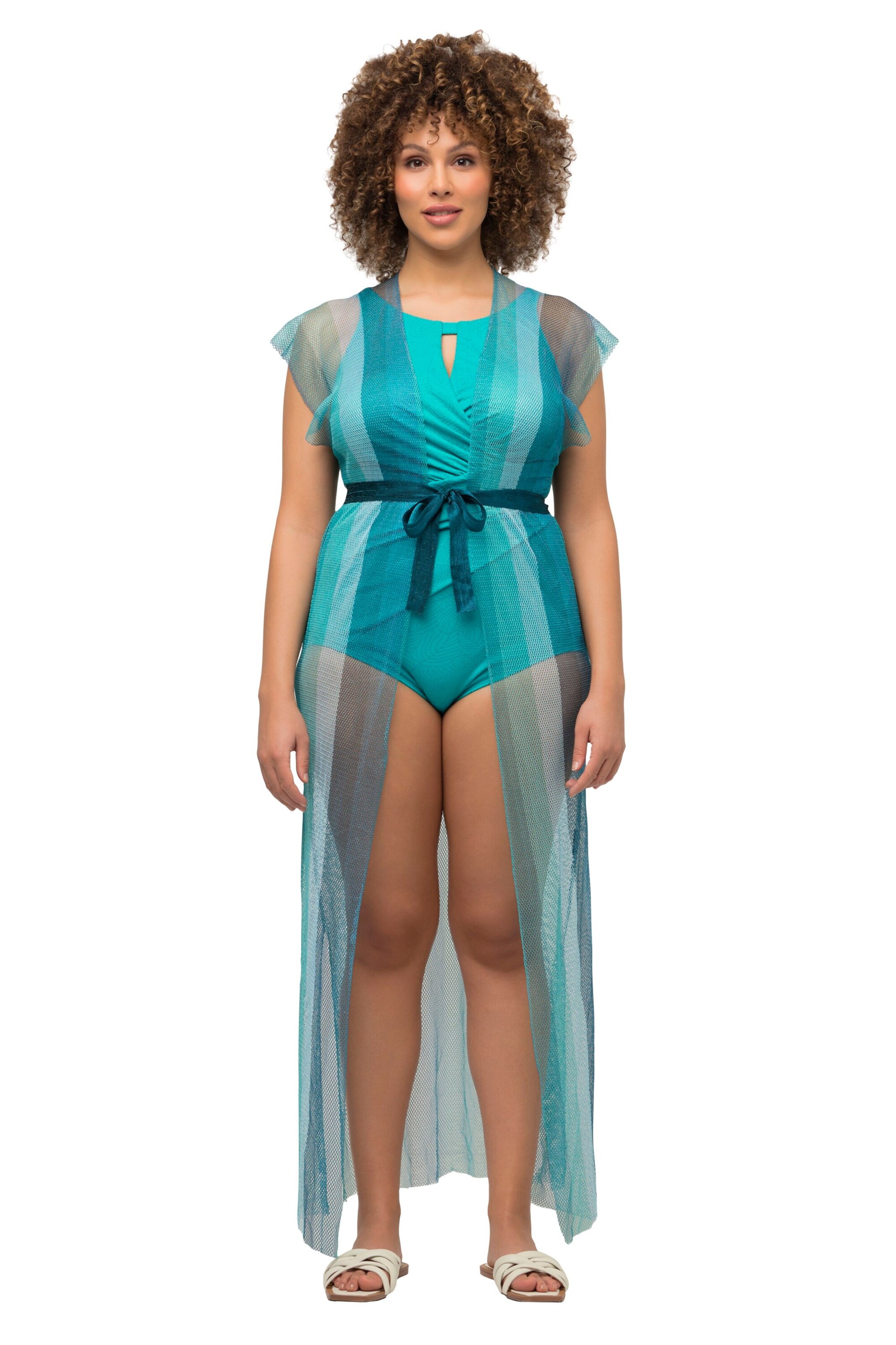 Ulla Popken Strandjurk in Blauw: voorkant