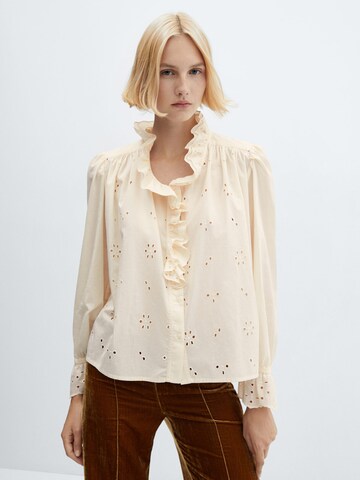 MANGO Blouse 'CLARA' in Wit: voorkant