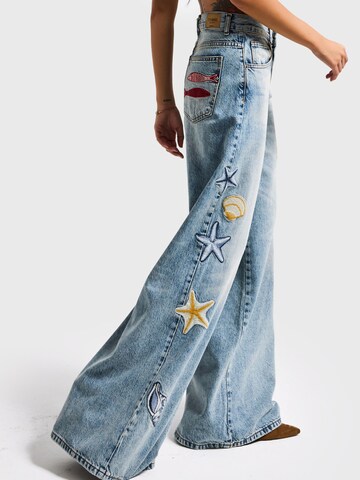 Wide Leg Jean 'PALAZZO MID RISE JEANS' IT'S BASIC en bleu
