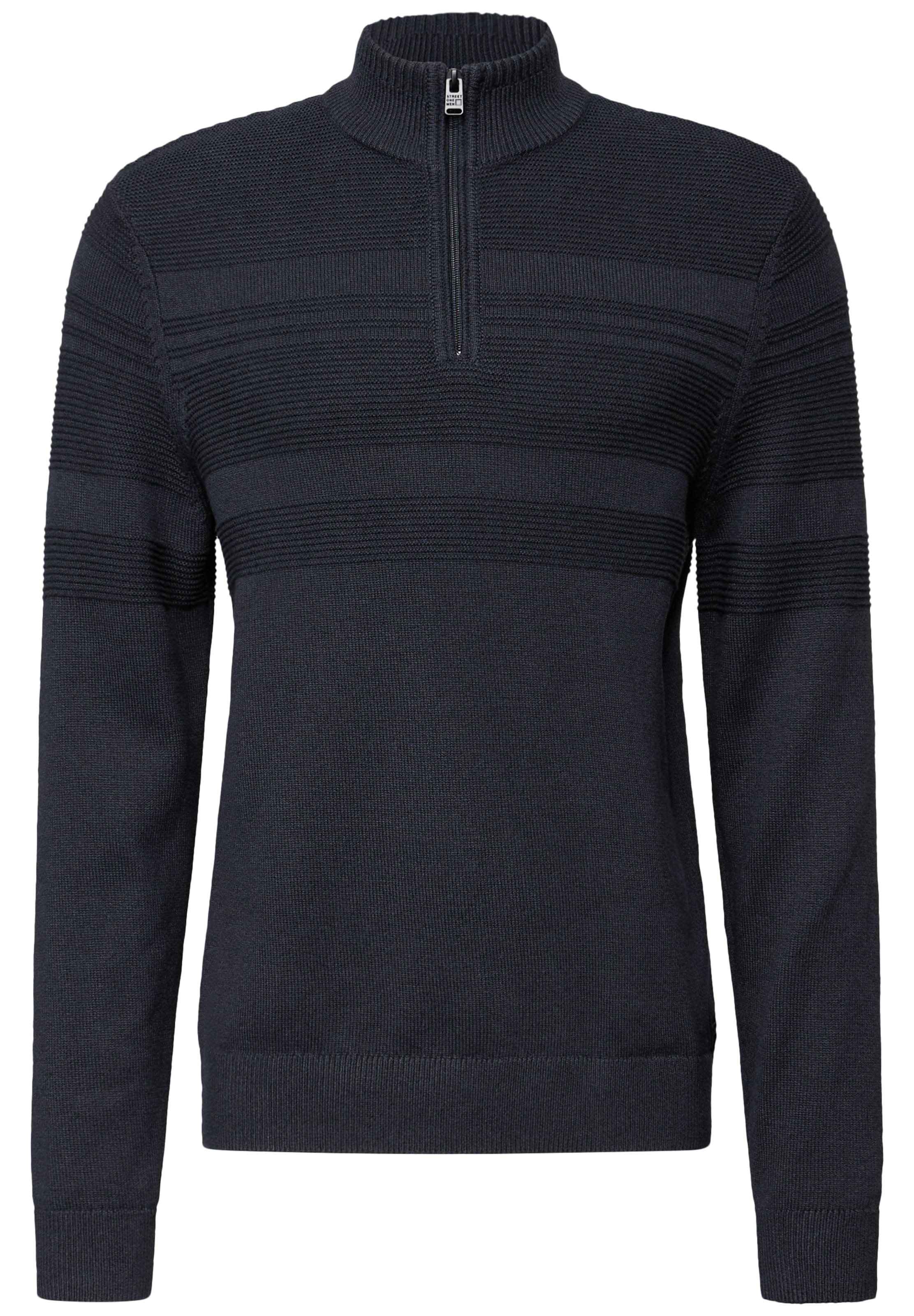 Street One MEN Pullover in Blau: Vorderseite
