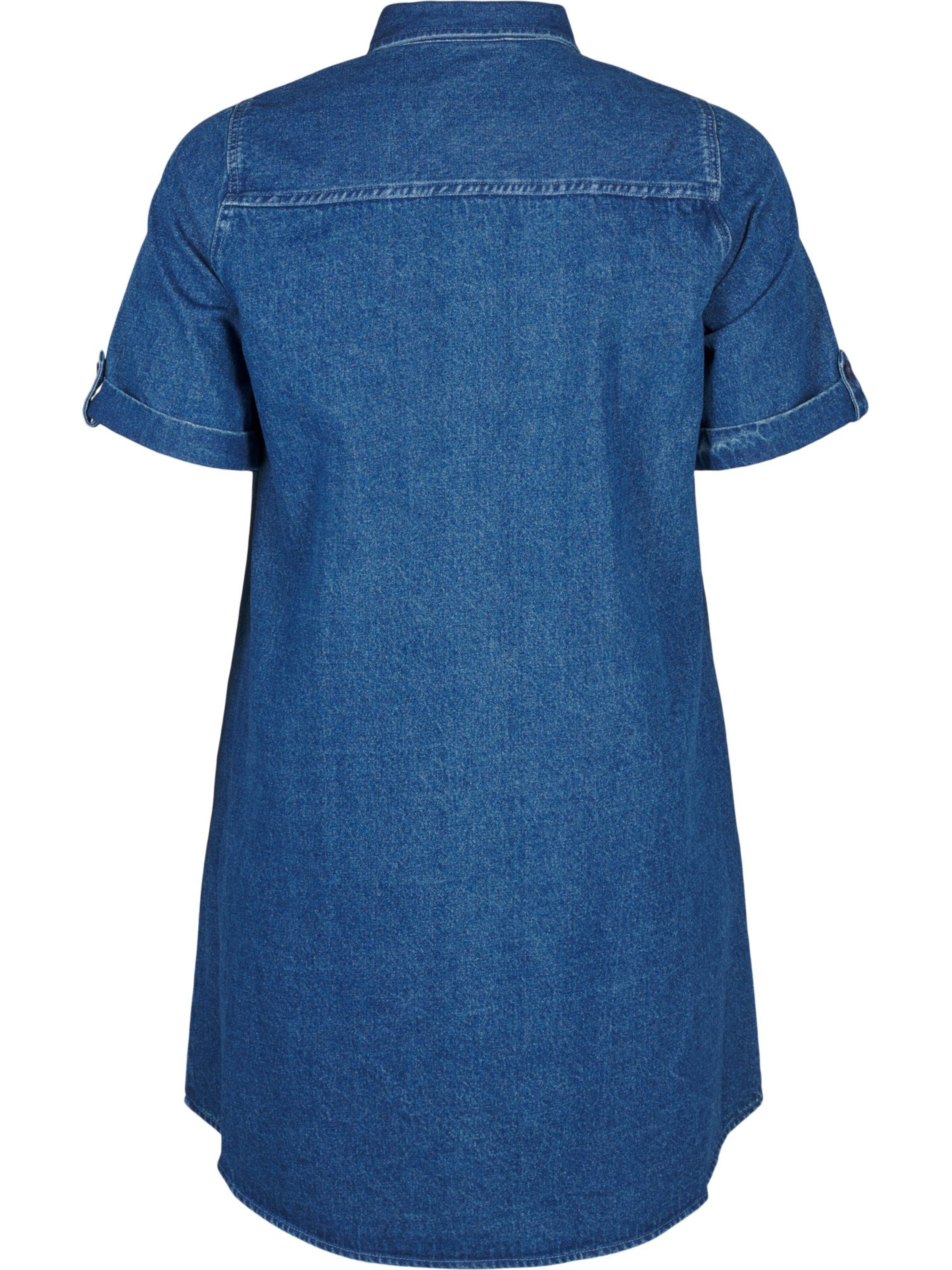 Zizzi Košeľové šaty 'Vami' - Modrá