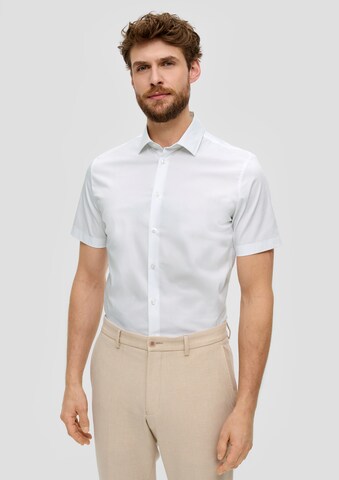 Coupe slim Chemise s.Oliver BLACK LABEL en blanc : devant