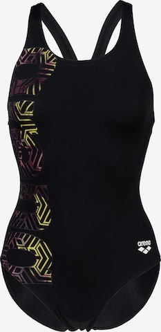 ARENA Bralette Active Swimsuit 'KIKKO PRO GRAPHIC' in Black: front