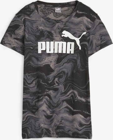 T-shirt fonctionnel 'ESS+ MARBLEIZED' PUMA en noir : devant