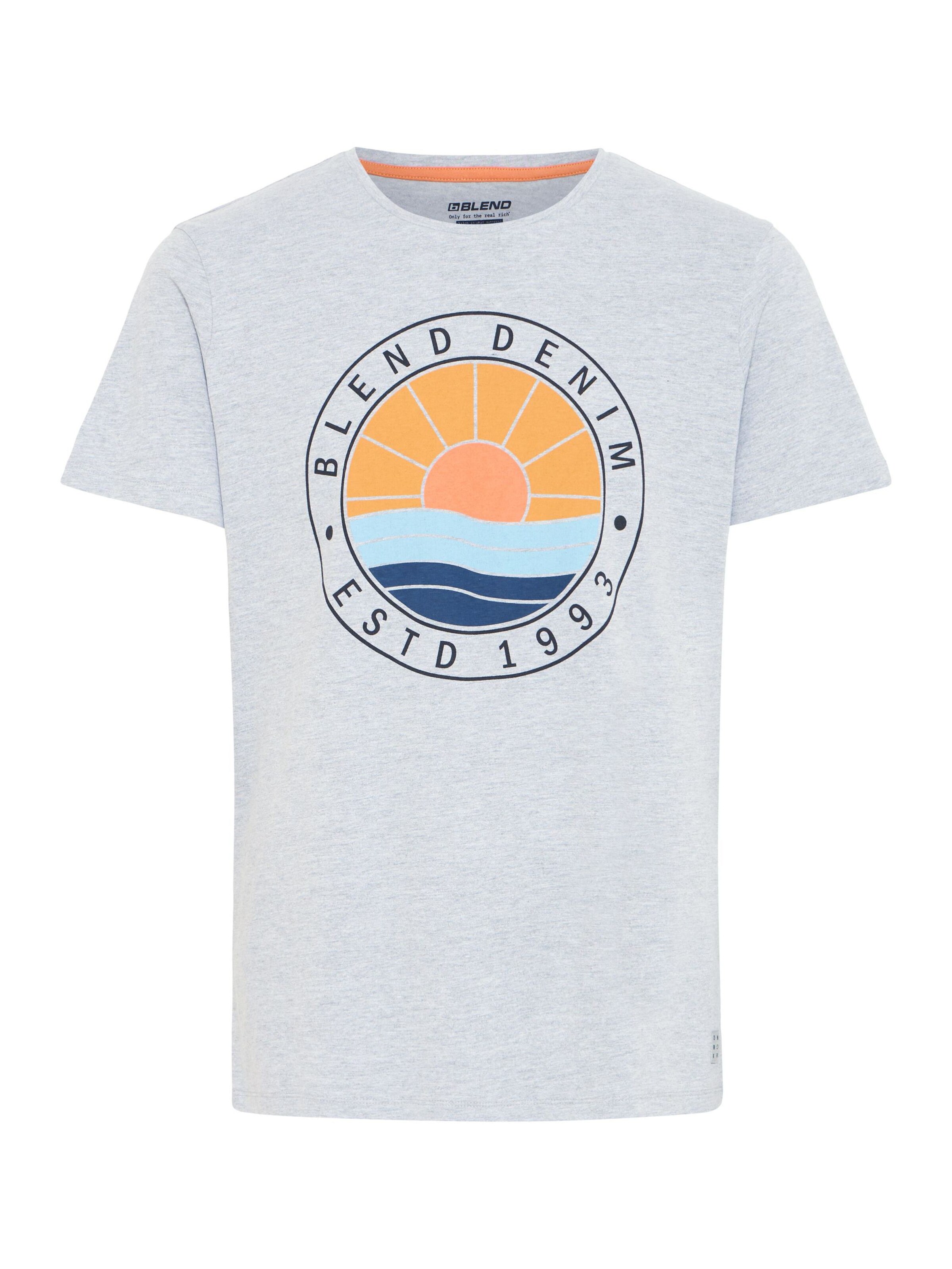 T-Shirt 'Bammer' BLEND en gris : devant