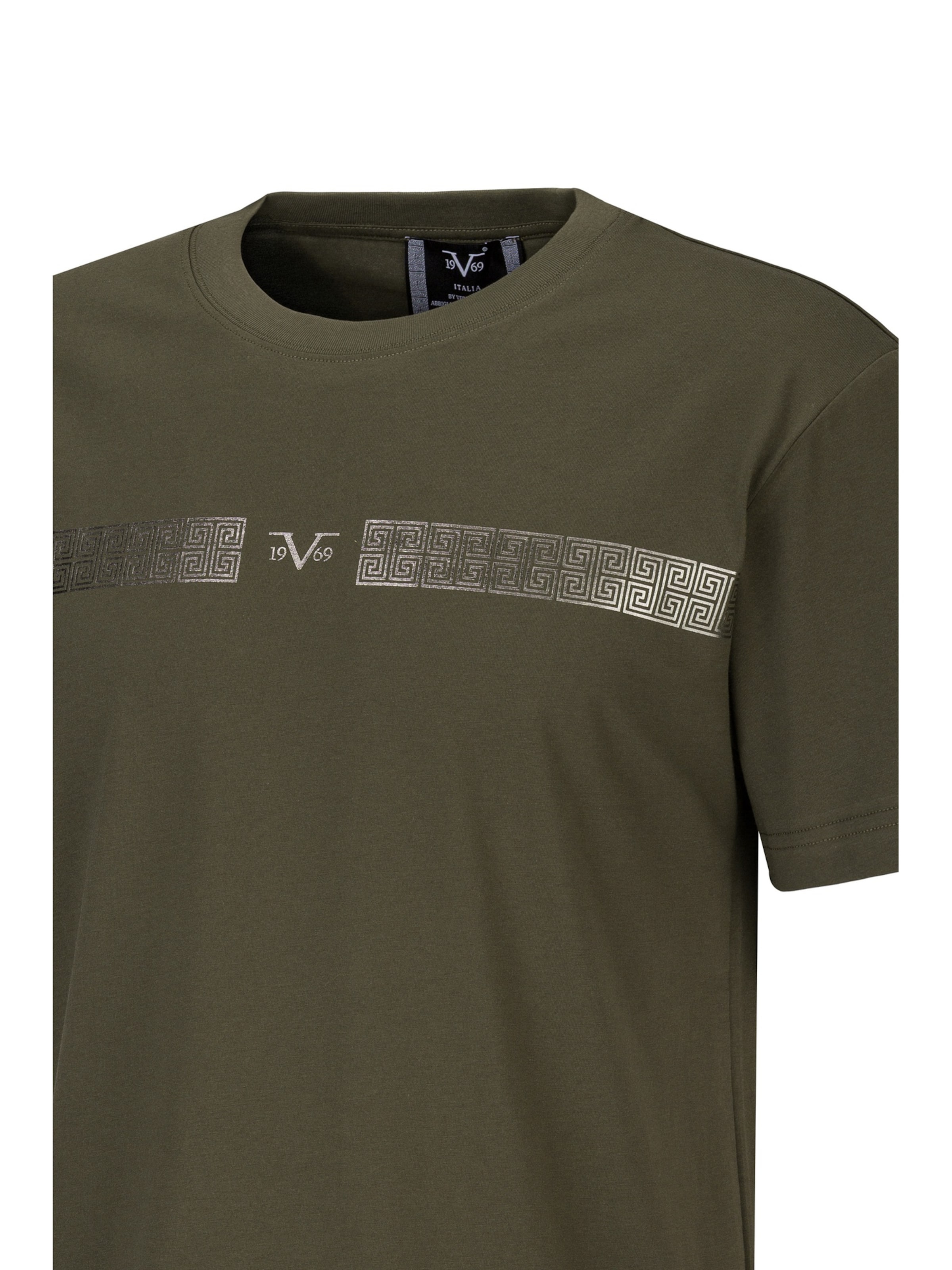 19V69 ITALIA Shirt 'Rafael New Banderole' in Green