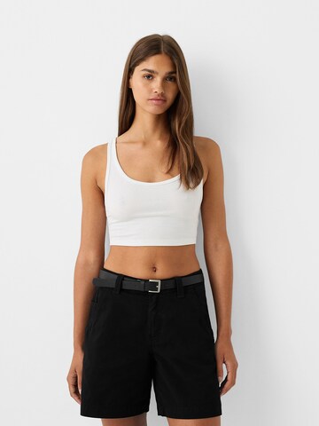 Bershka Regular Trousers in Black