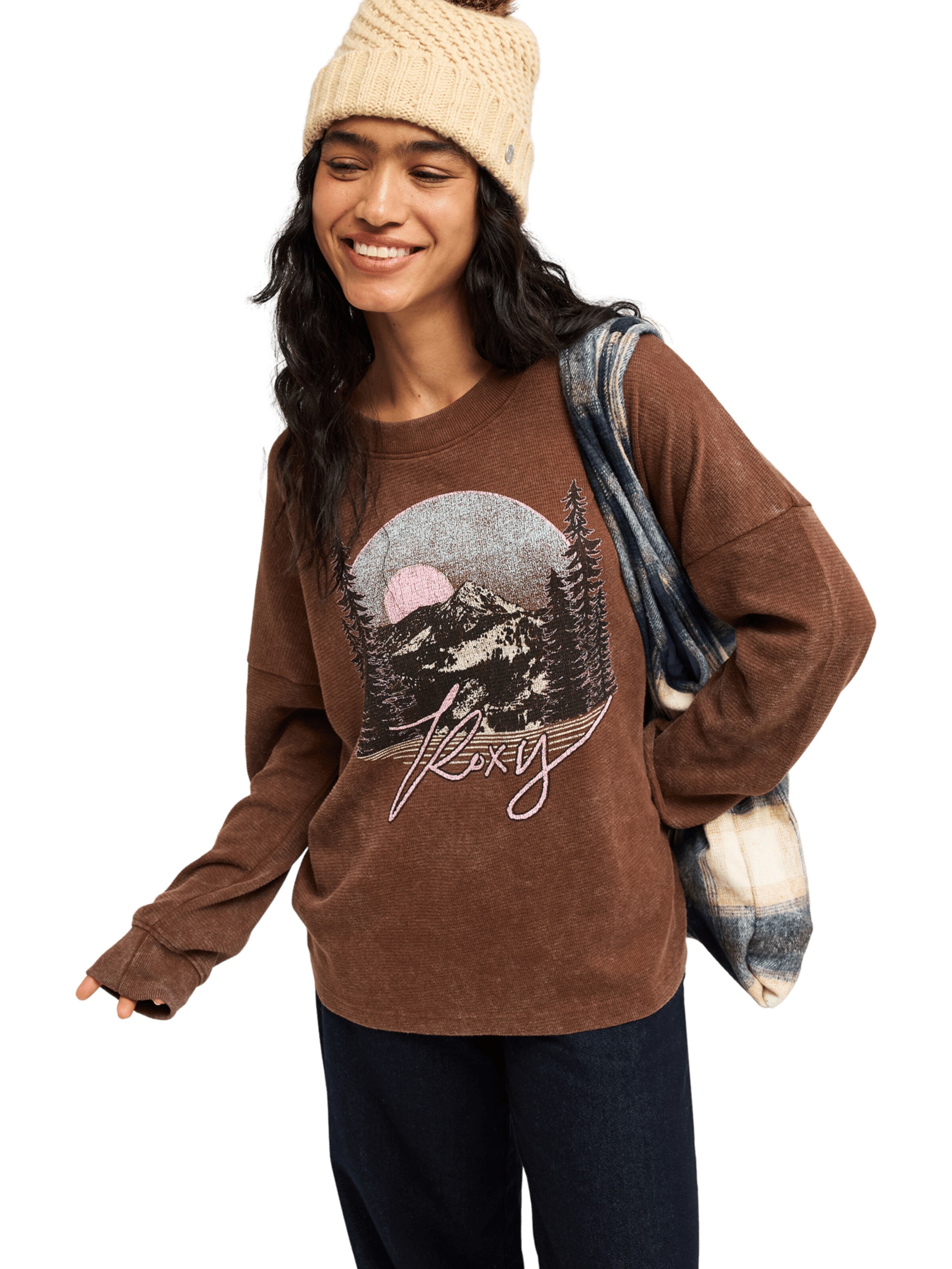 ROXY Shirt 'Eastside Midweight' in Brown: front