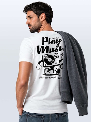 Neverless Shirt 'play music' in White