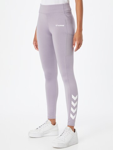 Hummel - Skinny Calças de desporto 'Chipo' em cinzento: frente