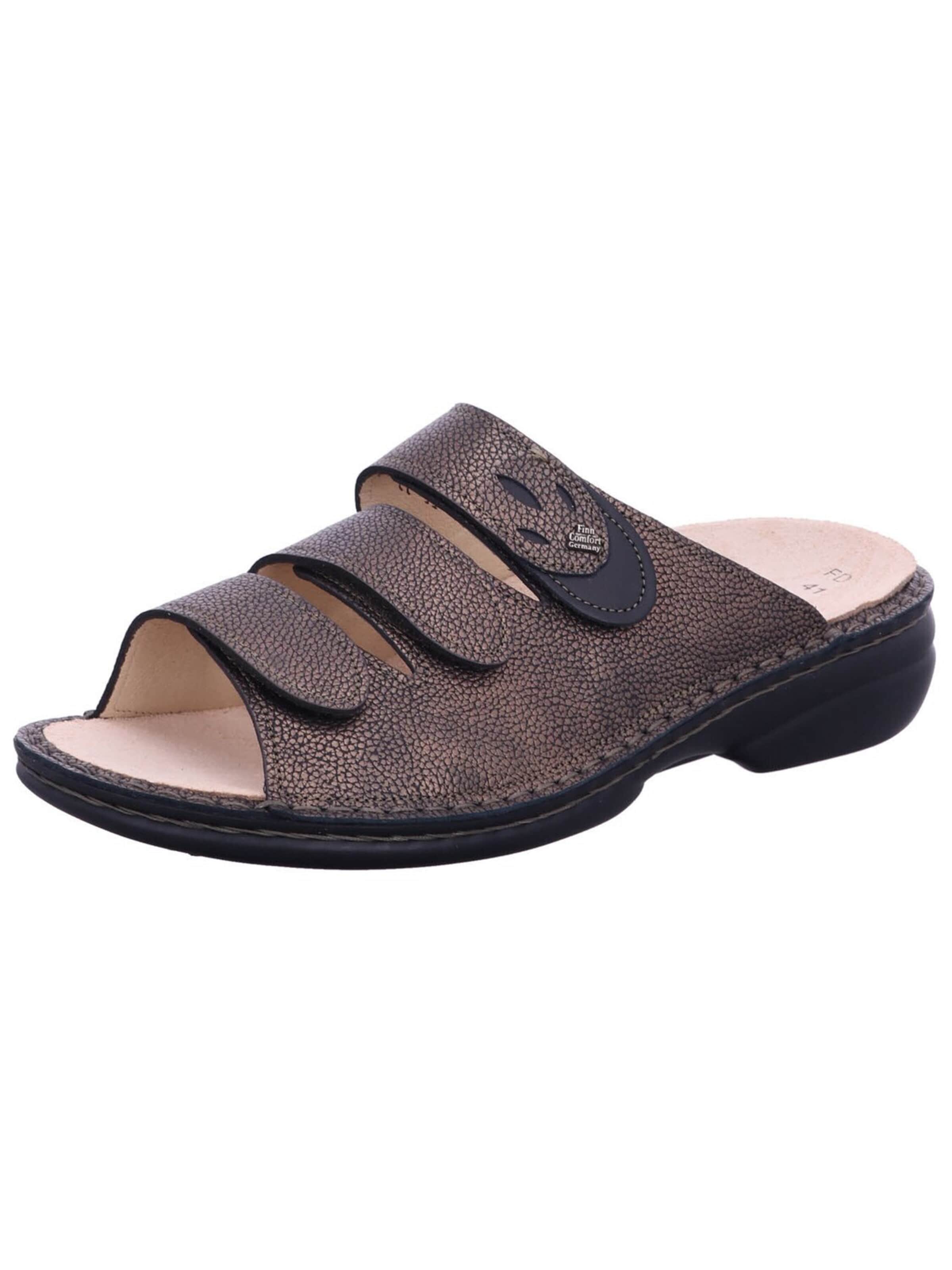 Finn Comfort Mule 'Pantolette Damen 02554-902981 Echtleder in schwarz' in Brown: front