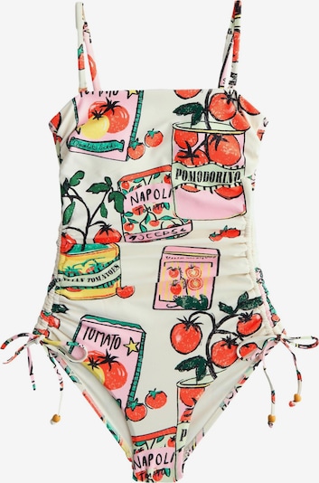 Next Shapingbadeanzug in gelb / grün / rot / offwhite, Produktansicht