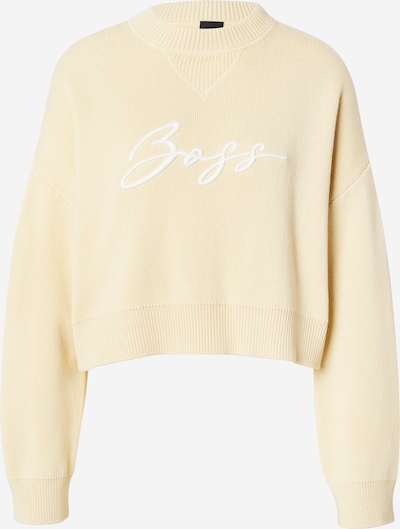 Megztinis 'C_Finevra' iš BOSS, spalva – pastelinė geltona / balta, Prekių apžvalga