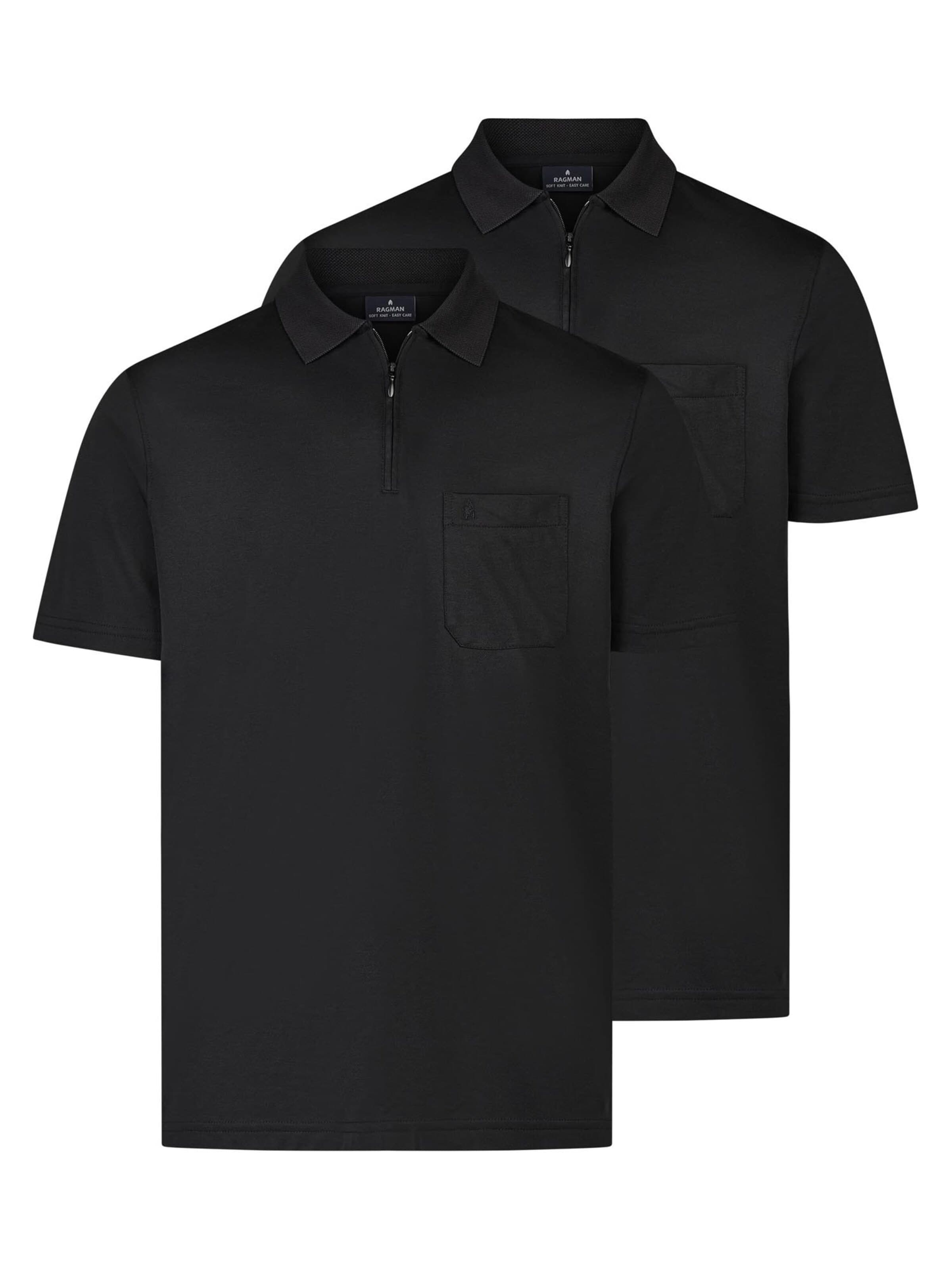 Ragman Shirt 'Basic' in Black: front