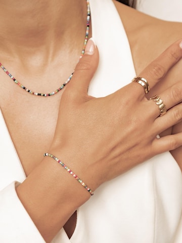Chaîne 'Multicolor Bead' Hey Happiness en or