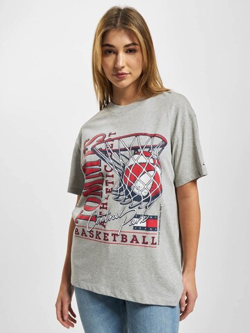 T-shirt Tommy Jeans en gris : devant