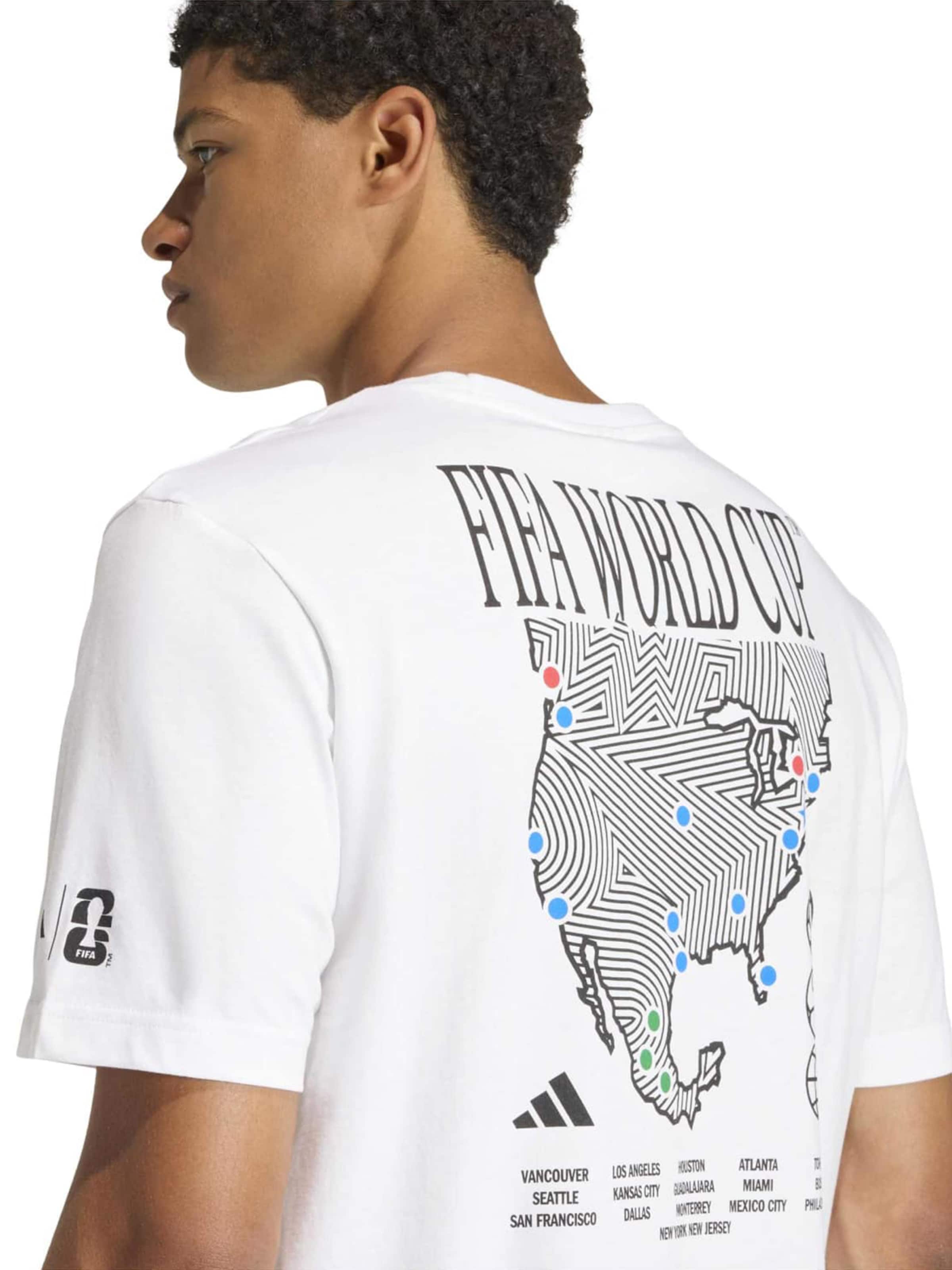 balta ADIDAS SPORTSWEAR Sportiniai marškinėliai 'FTB WC MAP'