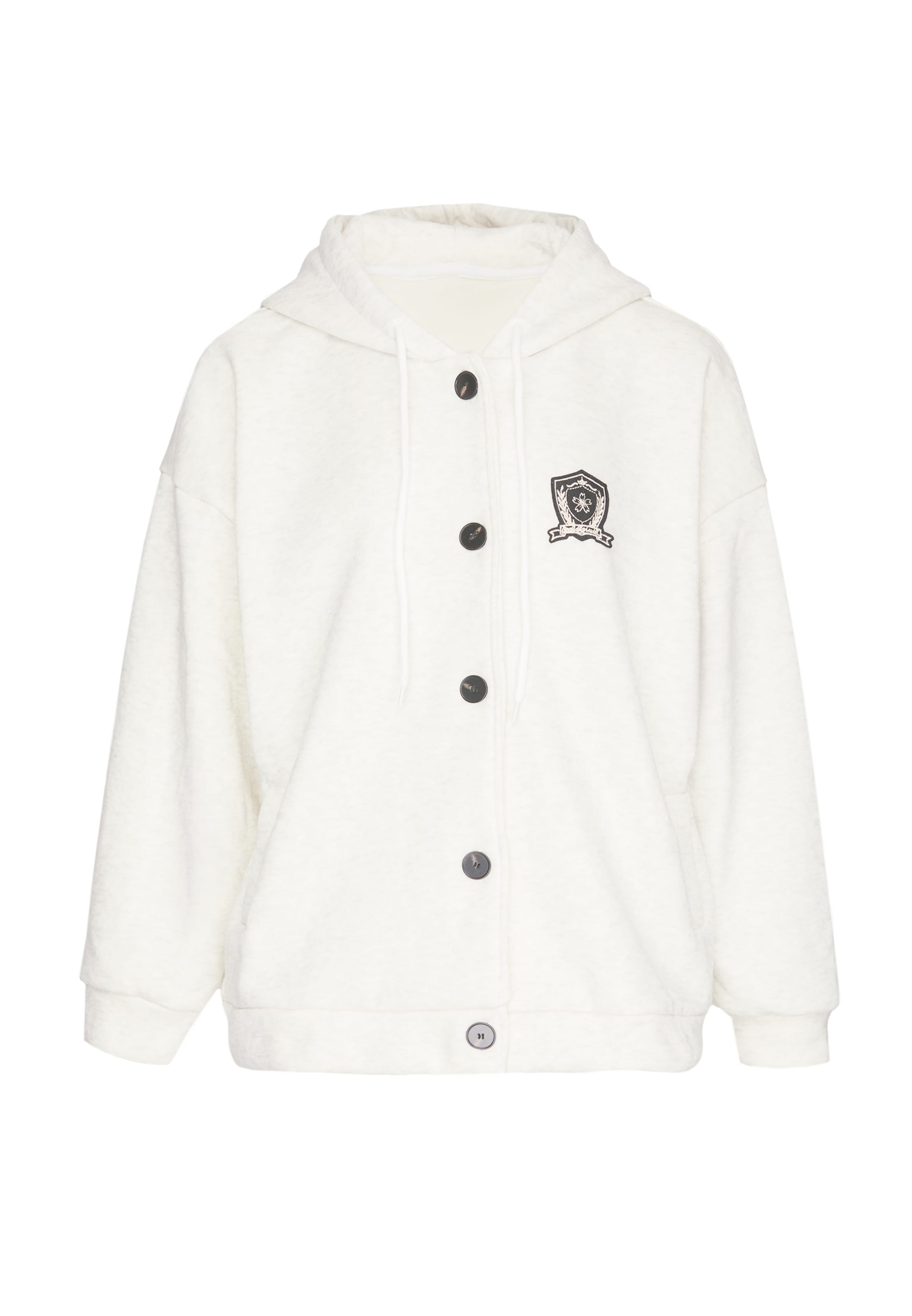 MYMO - Sudadera con cremallera en blanco: frente