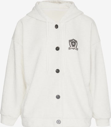 MYMO - Sudadera con cremallera en blanco: frente
