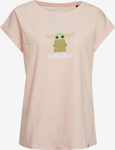 Recovered Тениска 'Star Wars The Mandalorian Child' в маслина / розово / бледорозово, Преглед на продукта