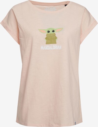 Recovered T-Shirt 'Star Wars The Mandalorian Child' in oliv / pink / rosa, Produktansicht
