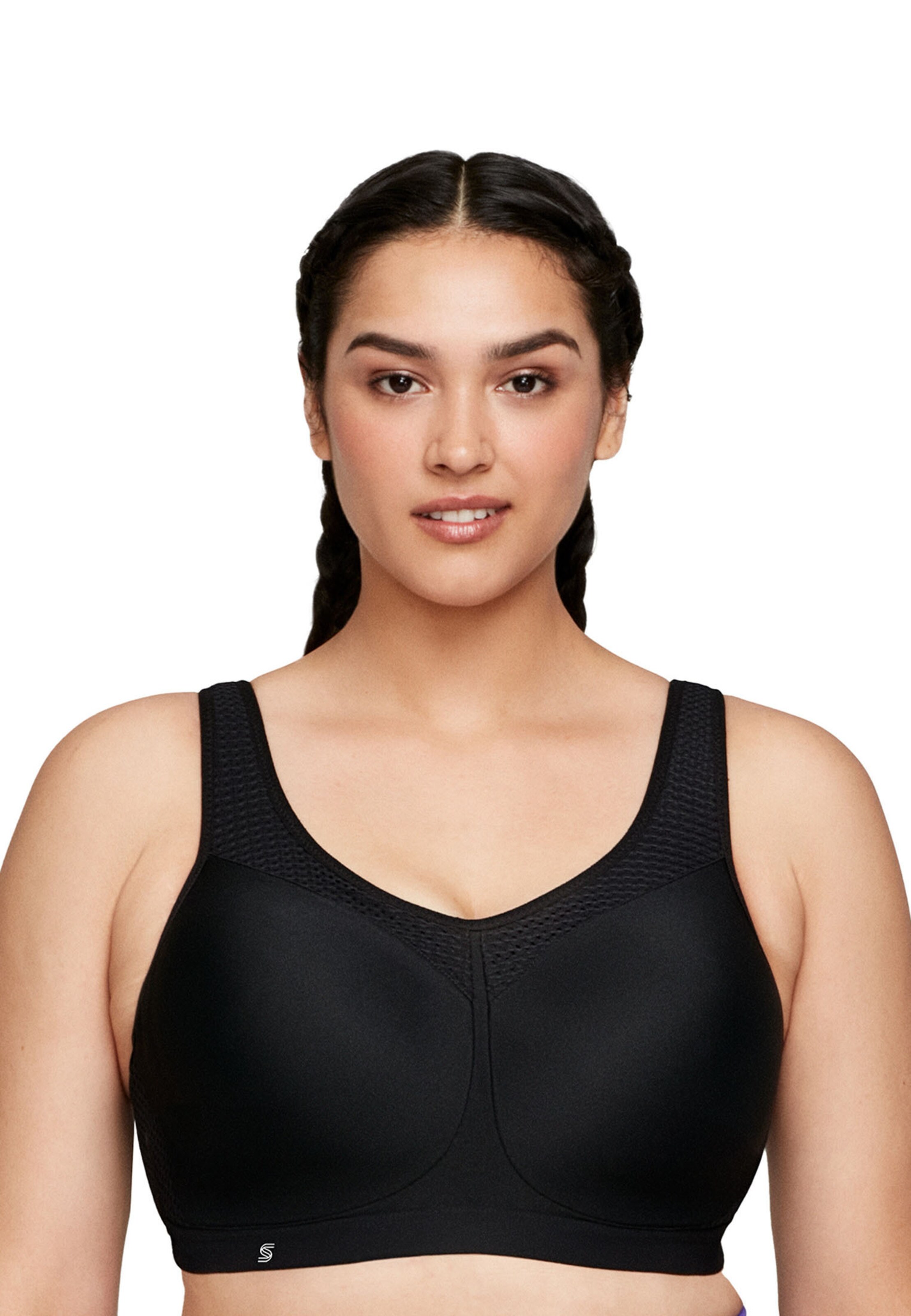 GLAMORISE Minimiser Bra in Black: front