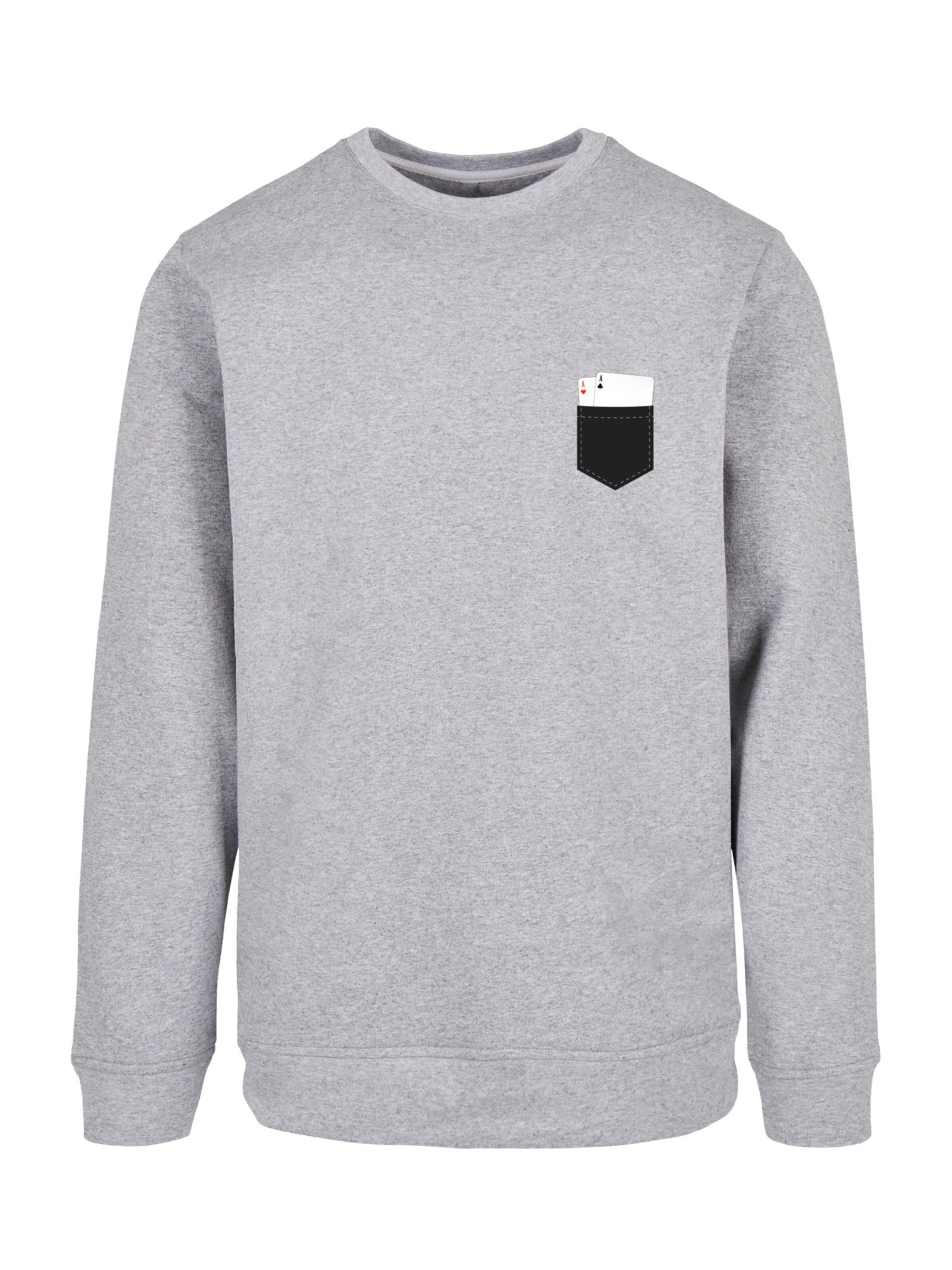 F4NT4STIC Sweatshirt 'Pocket with Cards' in Grau: Vorderseite