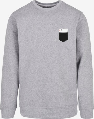 F4NT4STIC Sweatshirt 'Pocket with Cards' in Grey: front