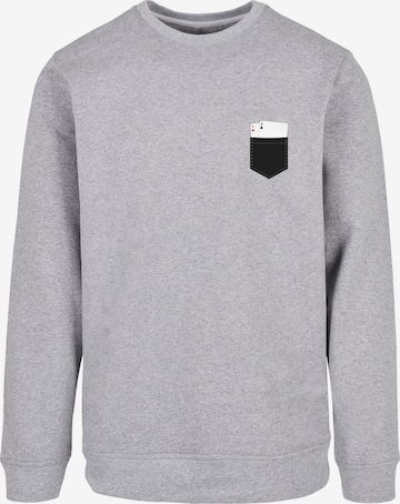 Sweat-shirt 'Pocket with Cards' F4NT4STIC en gris : devant
