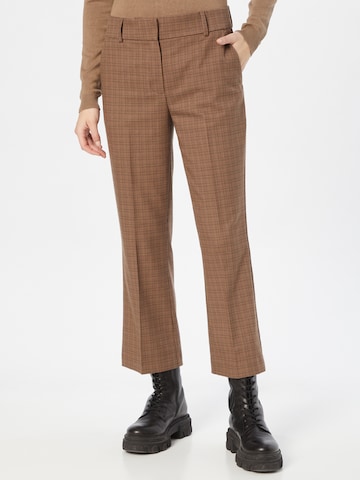 FIVEUNITS Trousers with creases 'Clara' in Brown: front