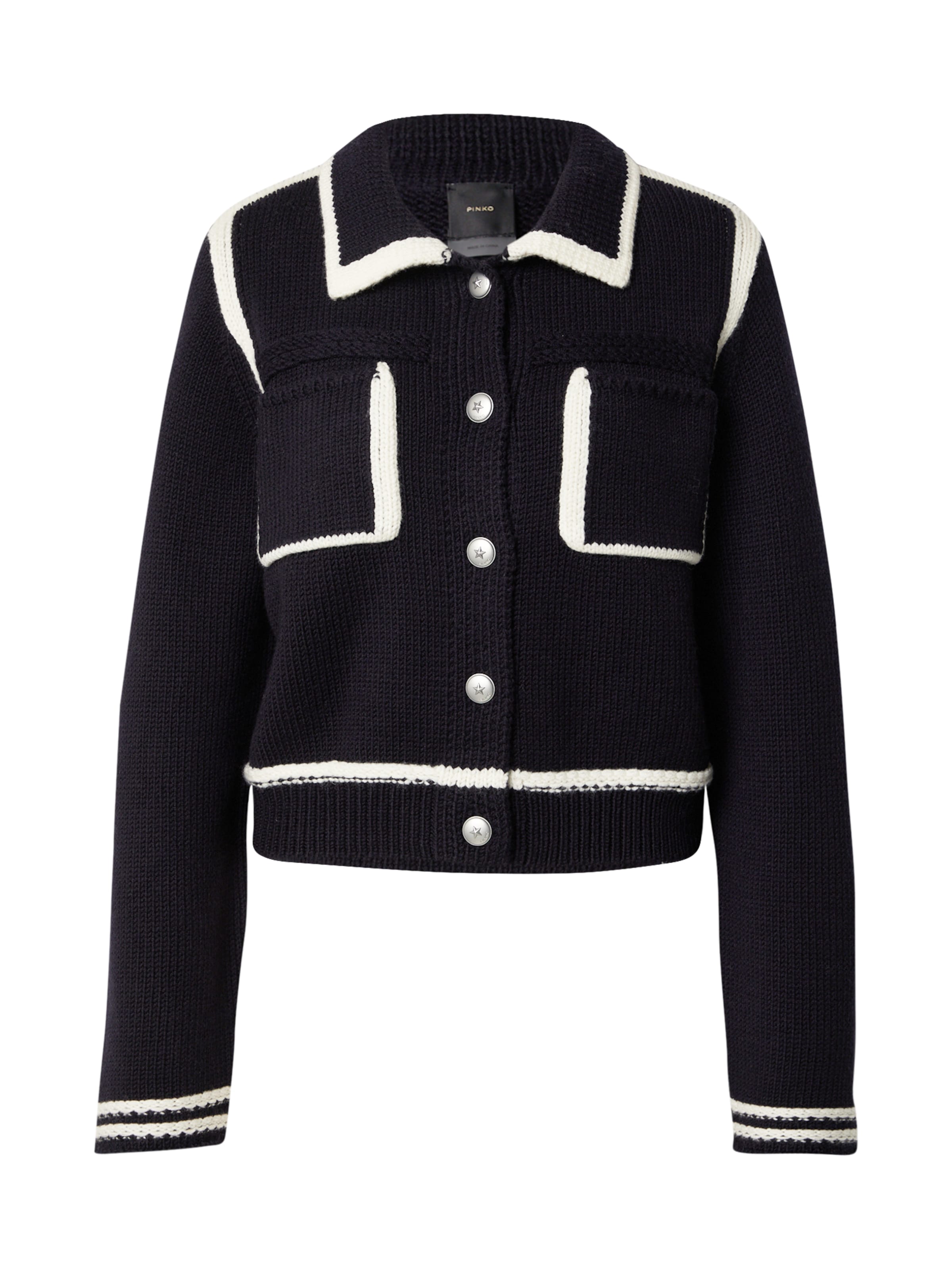 PINKO Pletena jopa 'SULCIS' | črna barva: sprednja stran