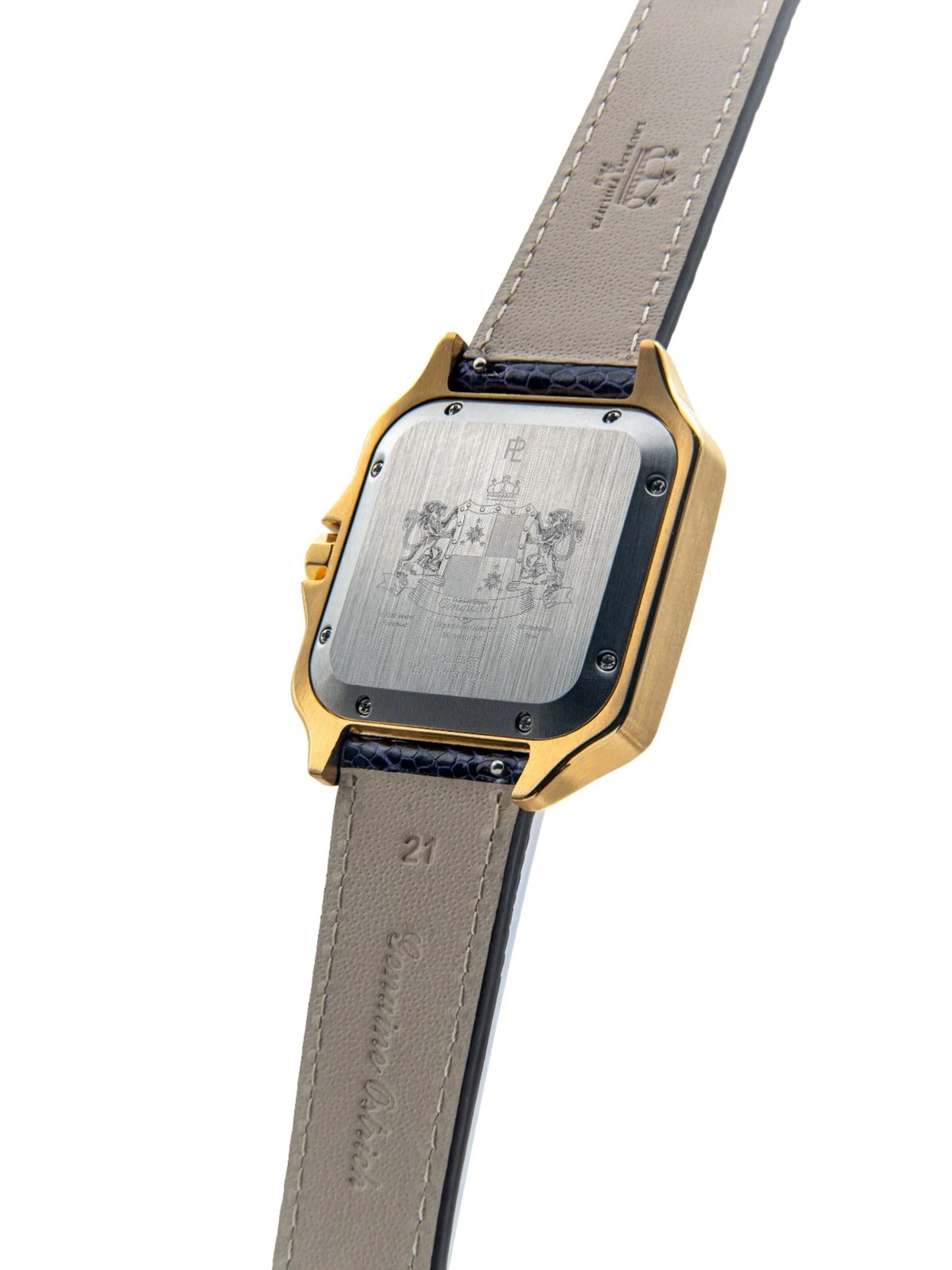 Laurent Philippe - Reloj analógico 'Conqueror The Golden Eye – Mystic Pearl' en oro