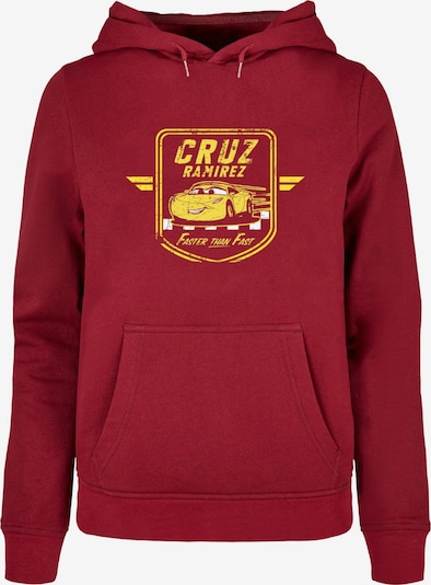 ABSOLUTE CULT Sweatshirt 'Cars - Cruz Ramirez' in gelb / burgunder, Produktansicht