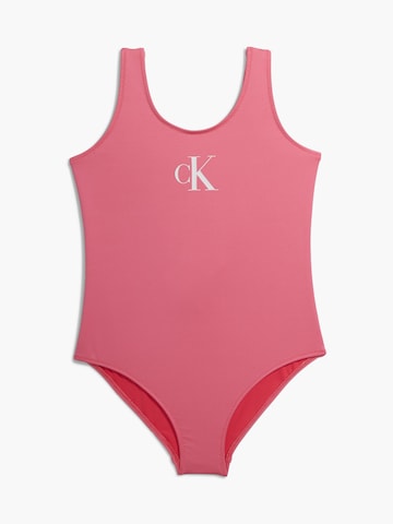 Calvin Klein Swimwear Badpak in Roze: voorkant