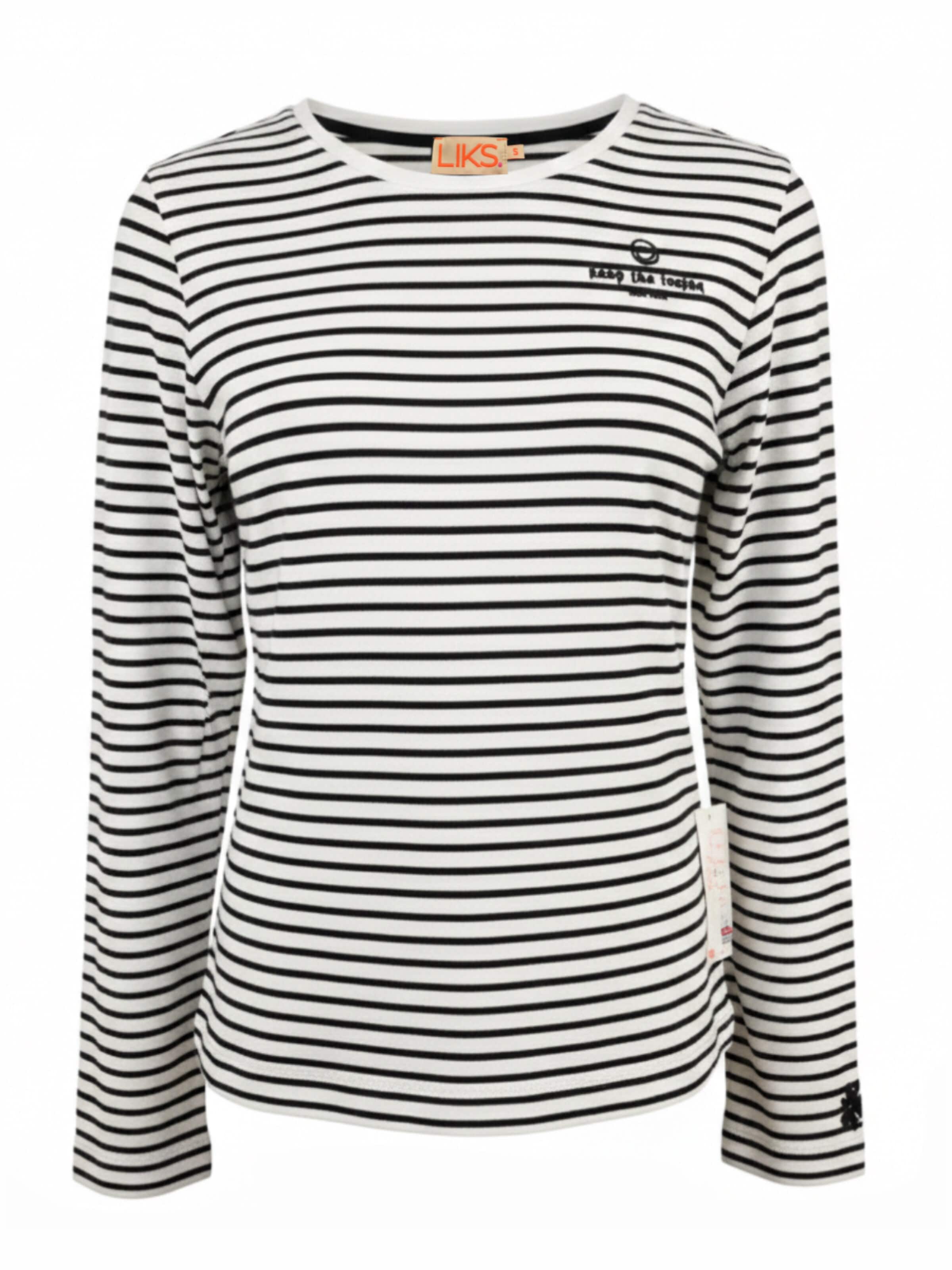 T-shirt 'Langarmshirt mit Streifen' LIKS. Munich en blanc : devant