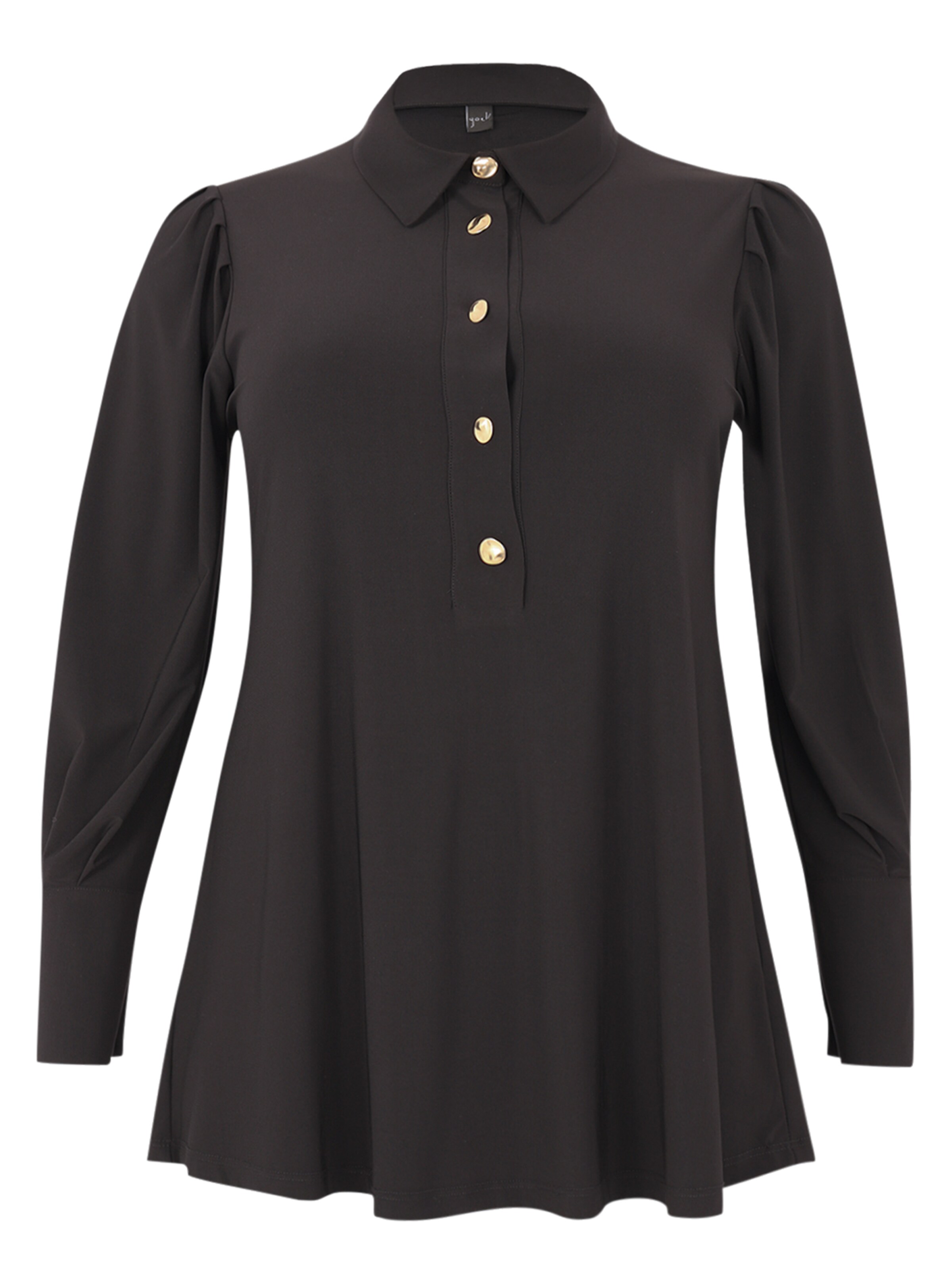 YOEK Blouse in Zwart: voorkant