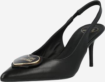 Love Moschino - Zapatos destalonado en negro: frente