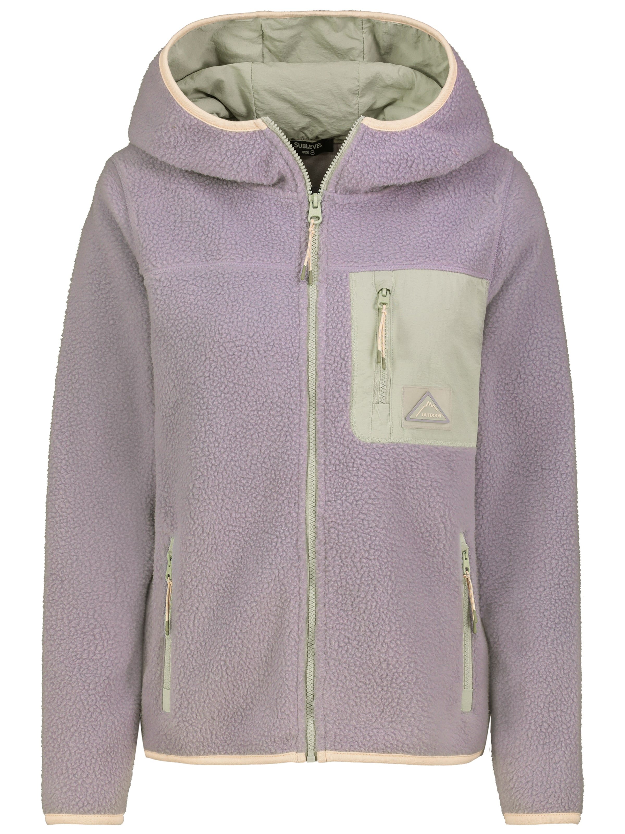 Sublevel Functionele fleece jas in Lila: voorkant