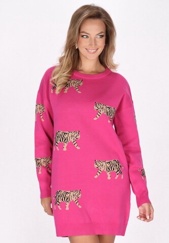 faina - Vestido de punto en rosa: frente