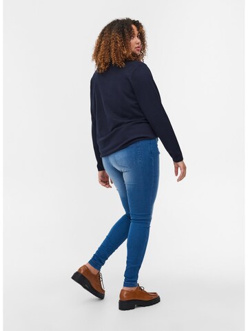 Zizzi Slimfit Jeans 'AMY' in Blauw