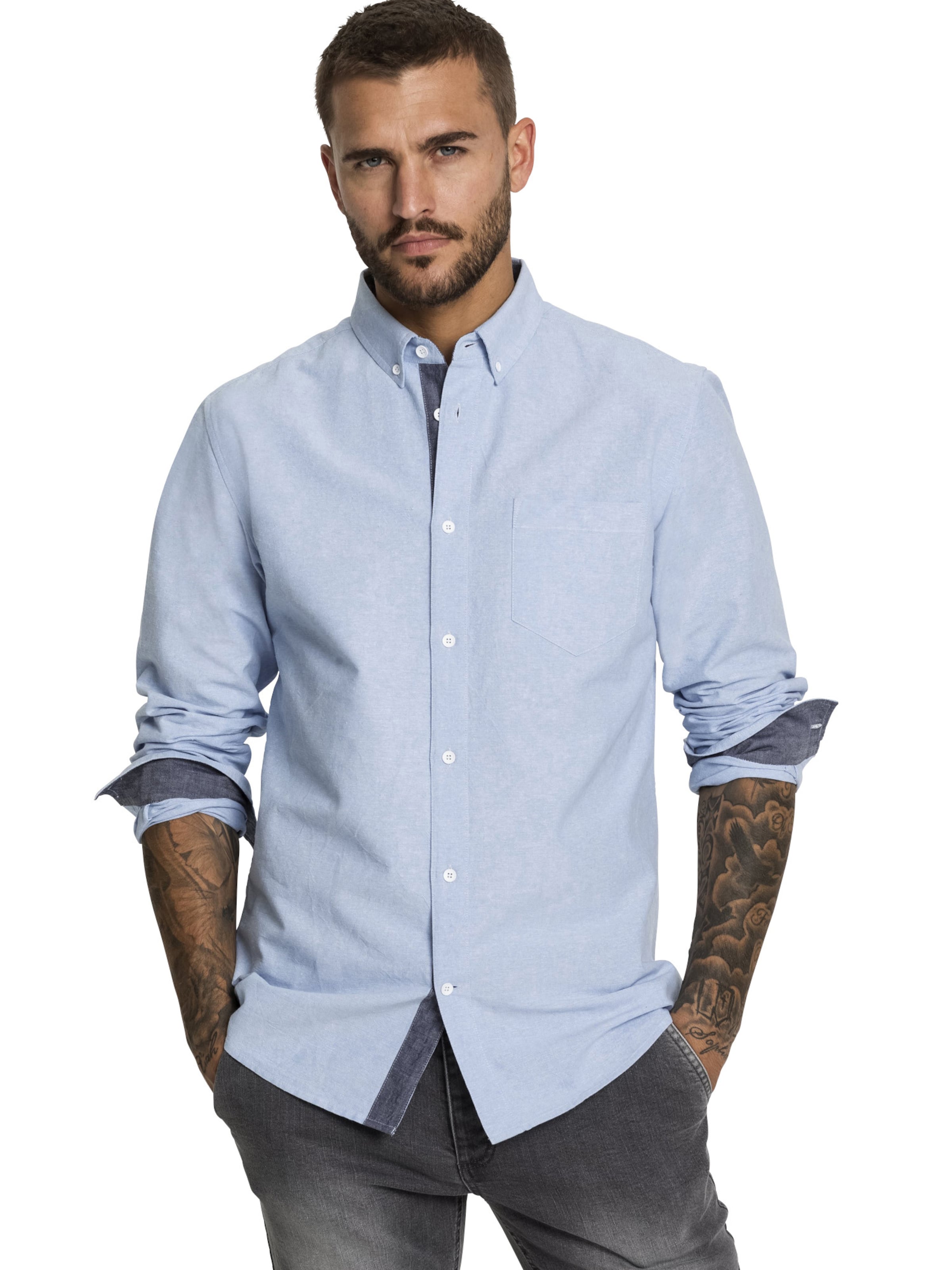 Coupe regular Chemise bonprix en bleu : devant