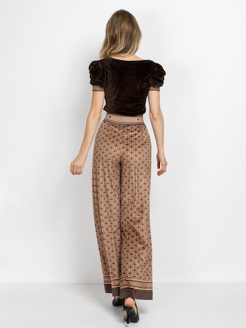 JIORO Wide leg Trousers in Brown