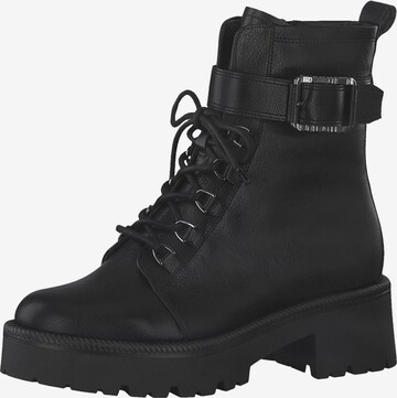 TAMARIS Lace-Up Ankle Boots in Black: front