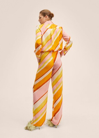 MANGO Regular Pleat-Front Pants 'Odilia' in Orange