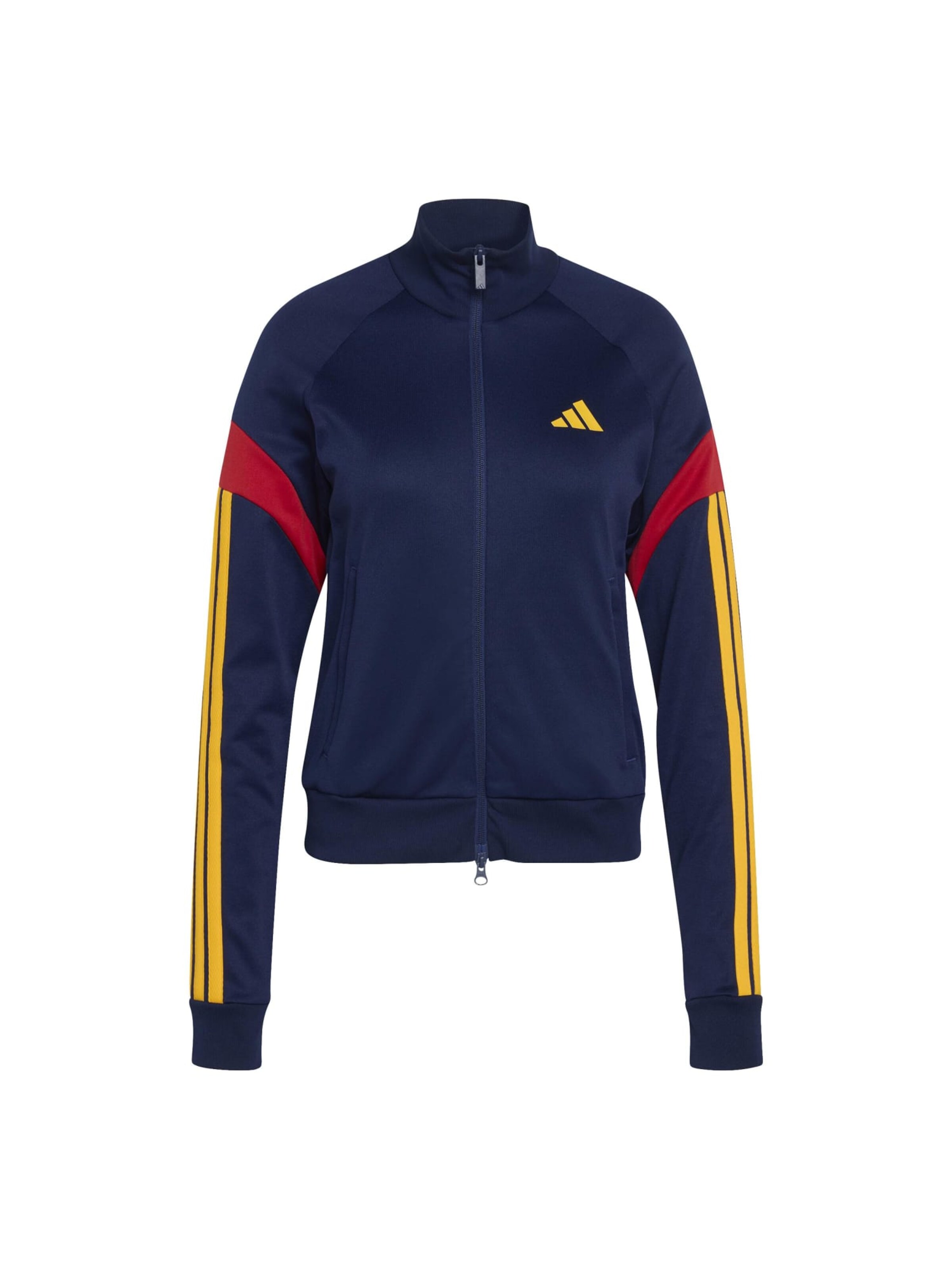 Bluză cu fermoar sport 'HER' de la ADIDAS SPORTSWEAR pe albastru: față