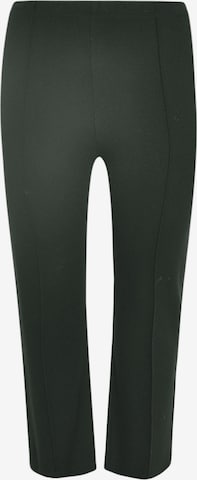 Yoek Pleated Pants ' Diagonal ' in Green: front